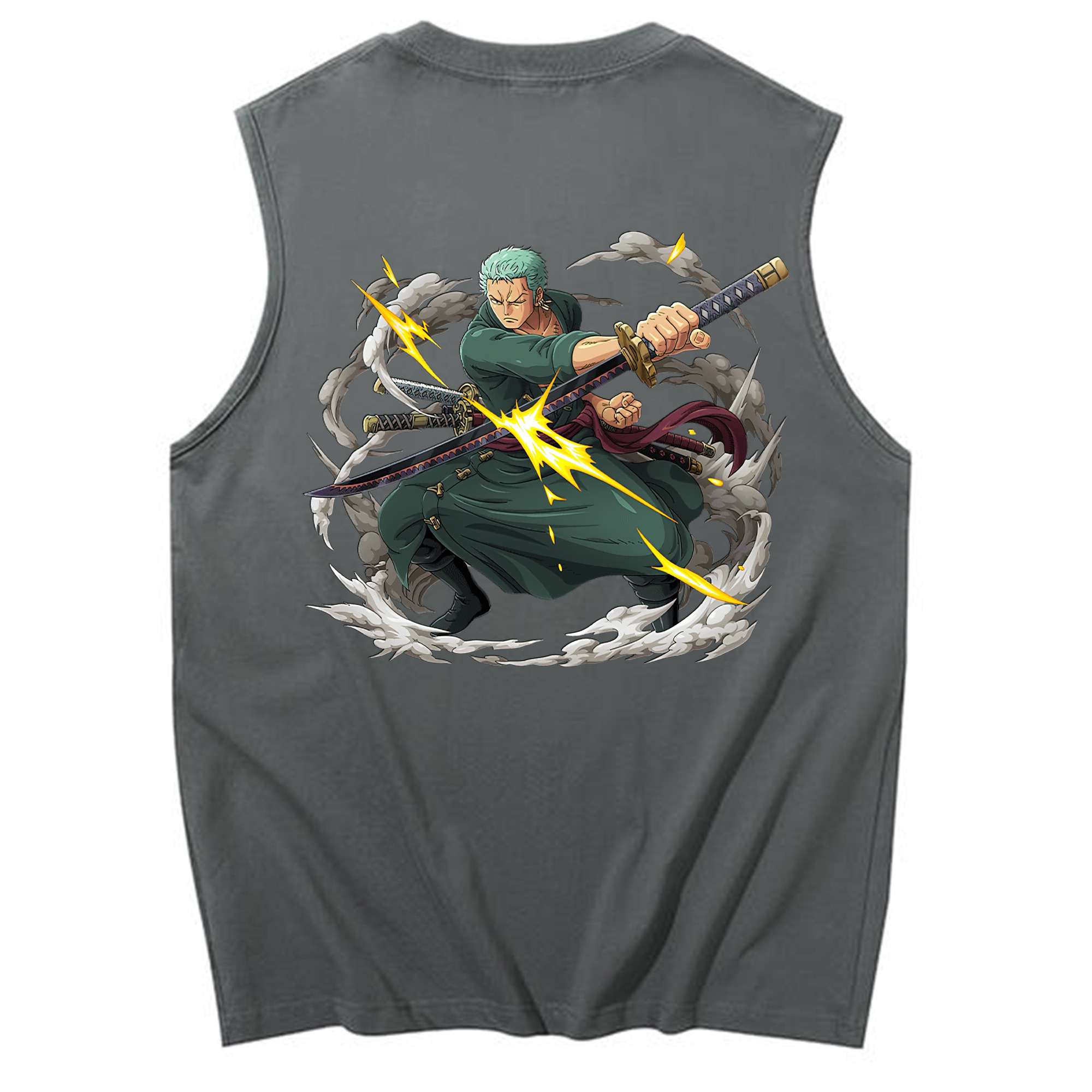 ワンピース ロロノア・ゾロ ONE PIECE Roronoa Zoro コットン100％タンクトップ（背面プリント）